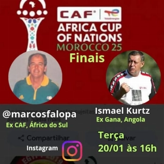 Copa Africana de Na&ccedil;&otilde;es ser&aacute; o tema central da live de Marcos Falopa com Ismael Kurtz