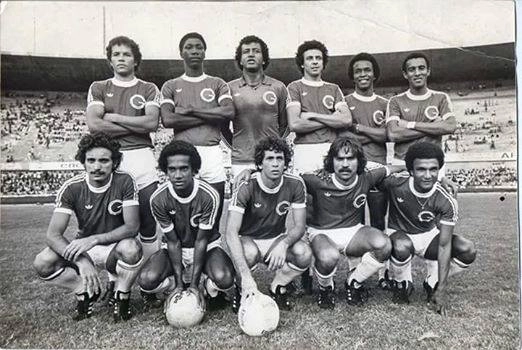 Goiás em 1980. Em pé: Matinha, Argeu, Ubirajara, Milton, Adalberto e Nonoca. Agachados: Marco Antonio, Pastoril, Luvanor, Héber e Ramón
