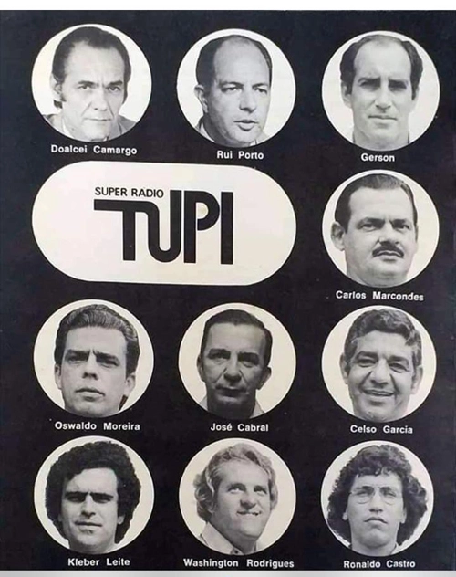 Na equipe da Rádio Tupi na década de 1970