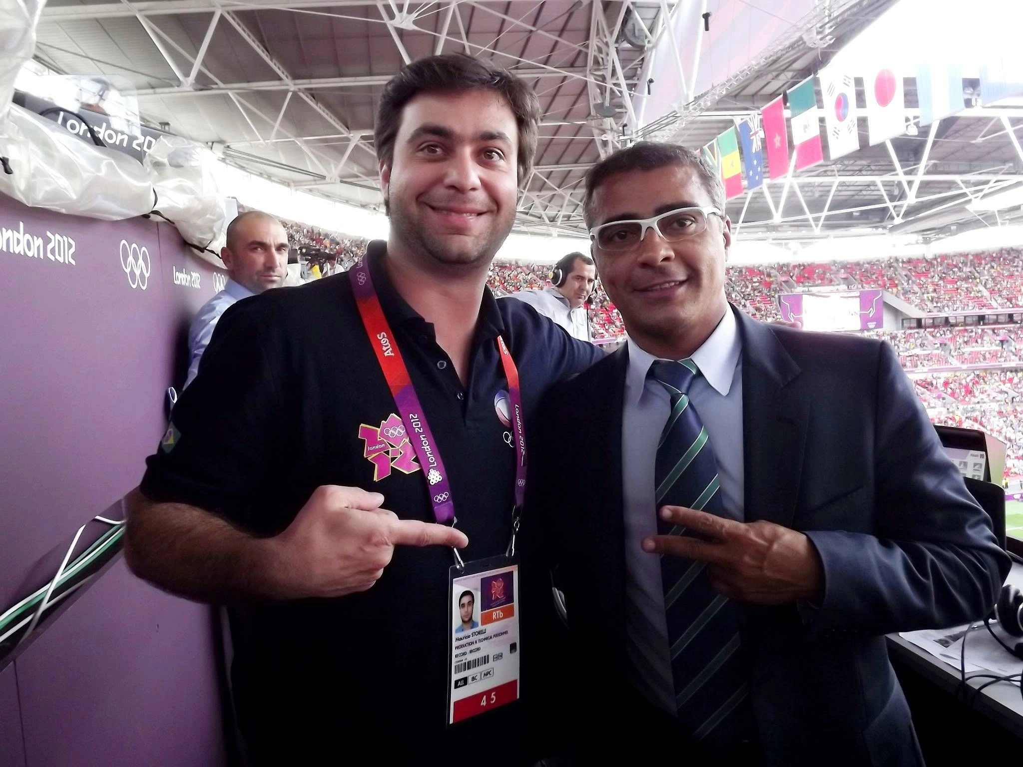 Maurício Storelli e Romário, durante os Jogos Olímpicos de Londres 2012. Foto: Reprodução/Instagram