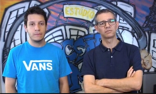 Lucas Reis e Frank Fortes durante a transmissão desta quinta-feira. Foto: Reprodução/Facebook