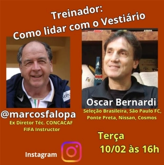 Oscar Bernardi estar&aacute; na live de Marcos Falopa nesta ter&ccedil;a-feira