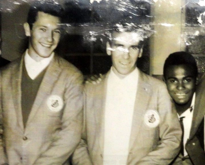 Viagem santista, nos anos 60. Da esquerda para a direita: Lalá, Dalmo e Coutinho
