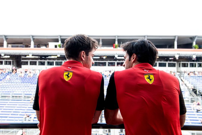 Dupla do time italiano ficou com os dois primeiros lugares no TL2. Foto: Scuderia Ferrari 