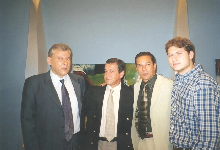 Milton Neves, Carlos Alberto Parreira, Vanderlei Luxemburgo e F&aacute;bio Lucas Neves