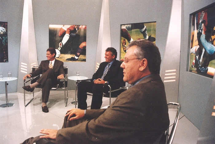 Da esquerda para a direita, Oswaldo de Oliveira, Sebasti&atilde;o Lazaroni e Milton Neves