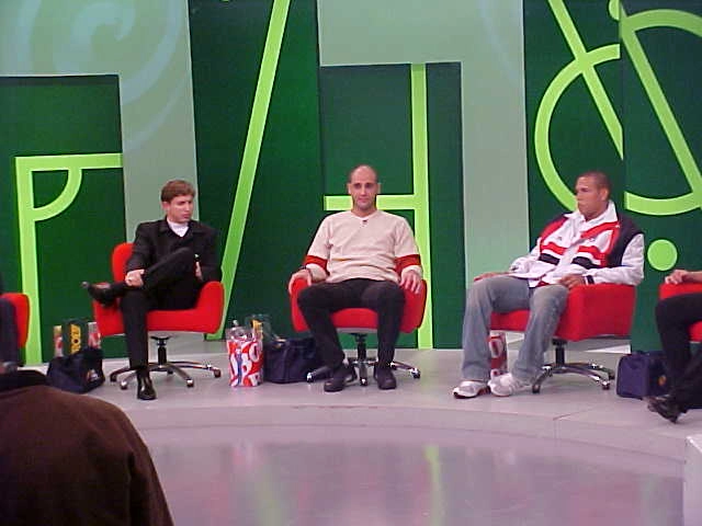 Tcheco, Marcos e Luis Fabiano em 2003, no Terceiro Tempo da Record