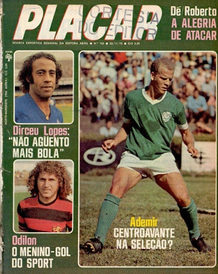 Destaque na capa da Revista Placar em 22 de novembro de 1973. Reprodu&ccedil;&atilde;o