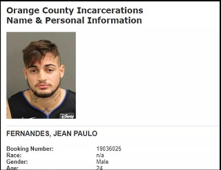 Ficha de Jean na Polícia da Flórida. Foto: Reprodução