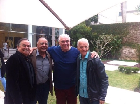 Ronnie Von, César Maluco, Marcelo Rezende e Ademi da Guia, em 2016. Foto reprodução