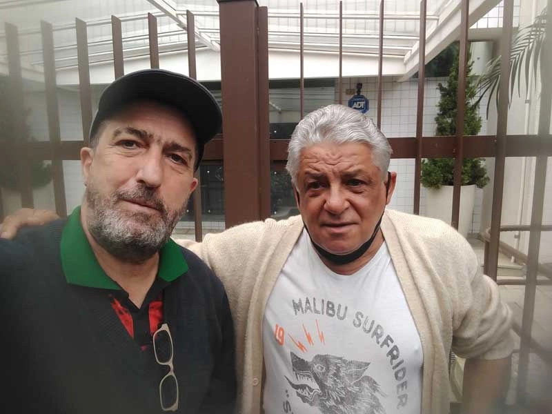  Carlos Alberto Spina (ex-Matsubara) e Vaguinho em março de 2020 na zona oeste de São Paulo. Foto: arquivo pessoal de Carlos Alberto Spina