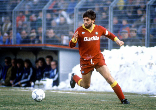 Pela Roma, equipe que defendeu entre 1979 e 1987. Foto: Divulgação