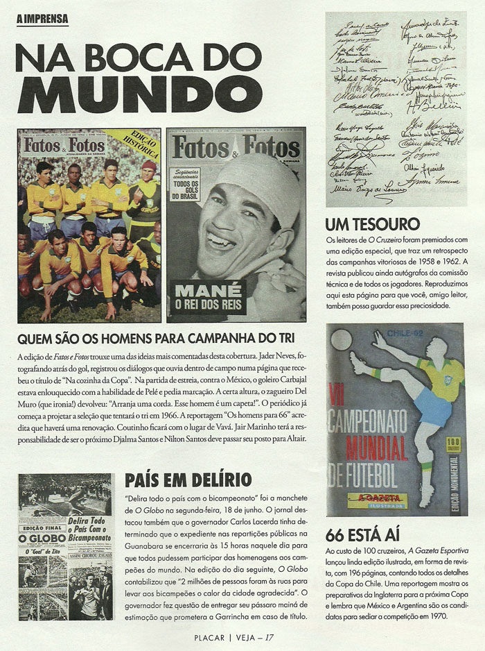 1958 A Gazeta Esportiva Campeao Mundial Vi Copa Do Mundo -  Garrincha-Pele-Zagalo (Brazil) 