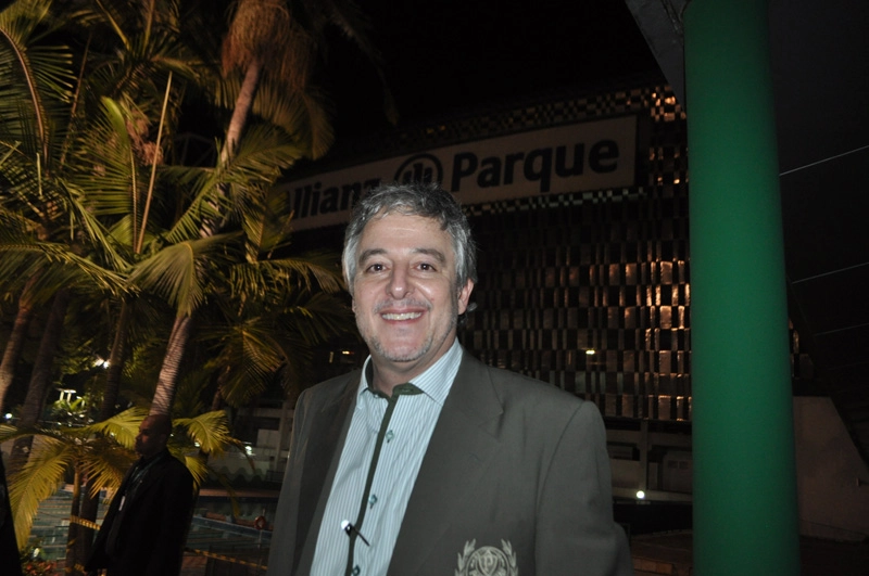 Paulo Nobre na noite da festa em homenagem aos ex-jogadores do Palmeiras, em 23 de setembro de 2016, no Palestra Itália. Foto: Marcos Júnior Micheletti/Portal TT