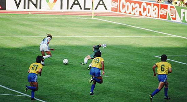 Cannigia marcou o gol sobre o time de Lazaroni em 1990. Foto: Reprodução