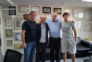 Reinaldo Mansur, Reinaldo Abbate, Milton Neves e Dante Mansur na reda&ccedil;&atilde;o do Portal Terceiro Tempo. Foto: Marcos J&uacute;nior Micheletti/Portal Terceiro Tempo