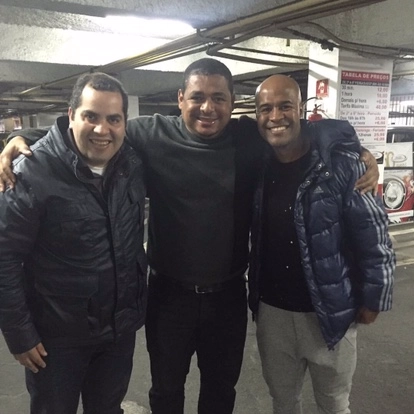 Fred Jr, Vampeta e Marcos Assunção, em 2016. Foto: reprodução
