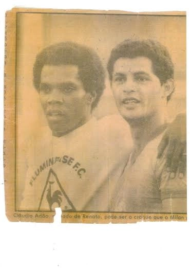 Claudio Adão e Renato Evangelista durante treino do Fluminense em 1981. Foto: Arquivo pessoal