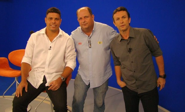 No dia 7 de março de 2012. Ronaldo Fenômeno, Nivaldo de Cillo e Neto. Foto: Arquivo pessoal Nivaldo de Cillo