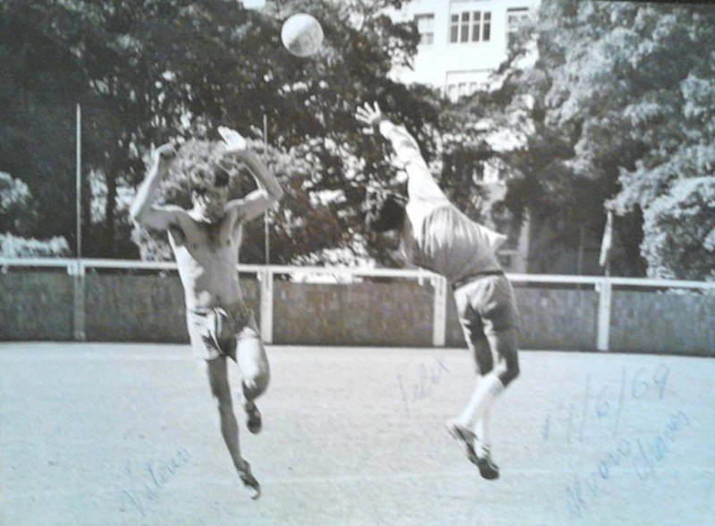 Treino do Fluminense, na década de 1970.Os goleiros Jorge Vitório e Félix. Foto: reprodução.