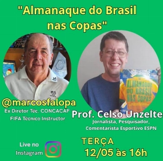 Celso Unzelte apresenta seu novo livro na live de Marcos Falopa nesta ter&ccedil;a-feira