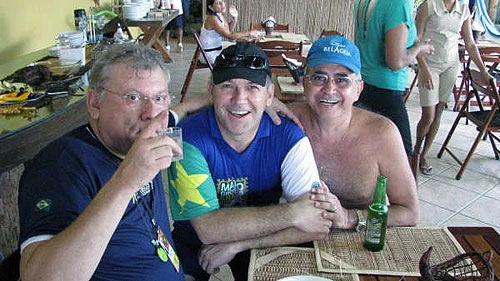 Milton Neves e Furlan (primo do ex-ministro e secretário de finanças da CNI).