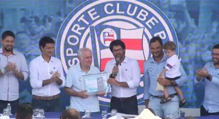 Evaristo participou do evento de inauguração da nova estrutura do clube. Foto: Reprodução