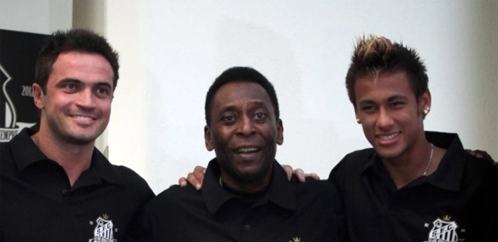 Falcão (do futsal), Pelé e Neymar. Foto: Reprodução/UOL