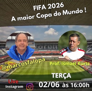 A Copa do Mundo ser&aacute; o tema da live de Marcos Falopa com o convidado Ismael Kurtz