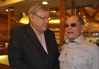 A dupla, no restaurante Bassi, em S&atilde;o Paulo. Foto: Marcos J&uacute;nior Micheletti/Portal Terceiro Tempo