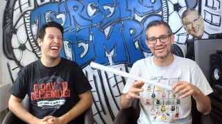 Lucas Reis e Frank Fortes em momento de descontração da Live. Foto: Reprodução/Facebook