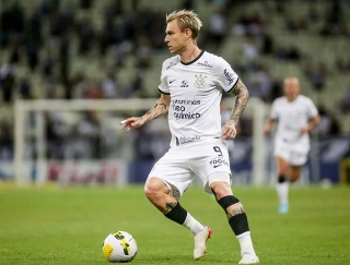 Roger Guedes durante o jogo contra o Ceará no último sábado. Foto: Rodrigo Coca/Ag. Corinthians