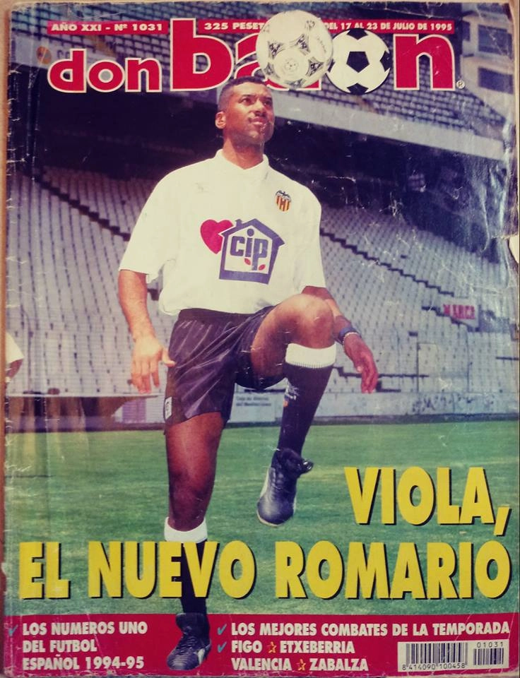 Para a Revista Don Balon, da Espanha, uando chegou ao Valência, em 1995, Viola seria um novo Romário. Foto: Reprodução