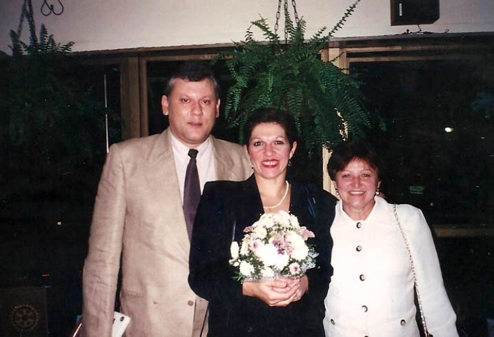 Em 1993, durante evento do Rotary Club de São Paulo, Milton e Lenice com a saudosa comadre Tianinha, esposa de José Silvério. Milton e Silvério foram homenageados pelo Rotary