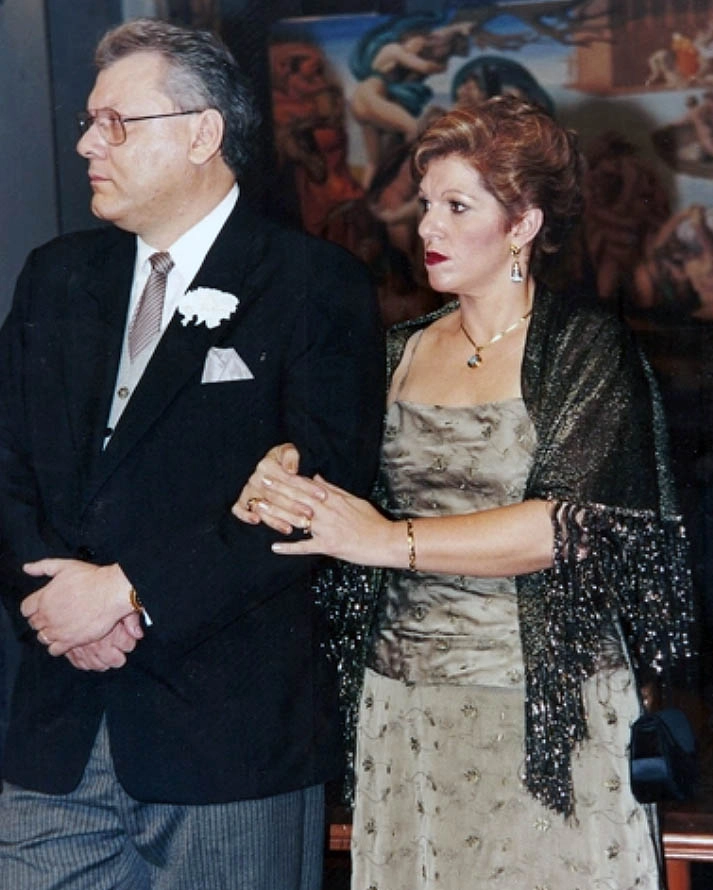 Milton e Lenice em 1990, durante o casamento de Moacyr Franco e Daniela. Eles foram padrinhos do casal