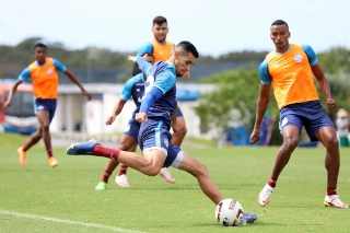 Treino da equipe soteropolitana no CT Evaristo de Macedo. Foto: Felipe Oliveira / EC Bahia