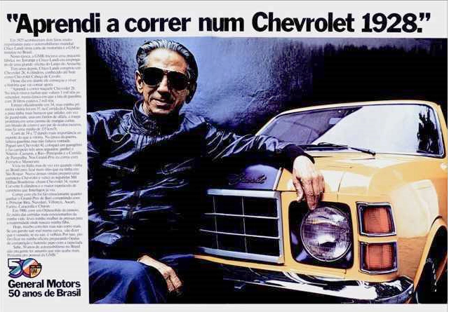 Especialista em carros, Chico Landi foi o escolhido pela General Motors em 1975 para fazer a campanha publicitária do Opala SS. Reprodução/Revista Quatro Rodas