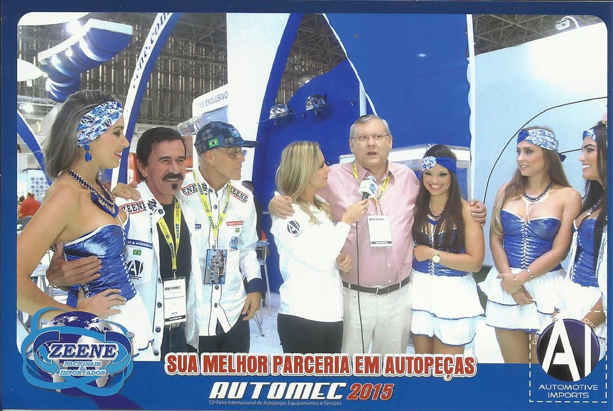 Zenon e Ademir da Guia estiveram com Milton Neves no stand da Zeene durante a Automec/2015 no Anhembi, em 7 de abril de 2015