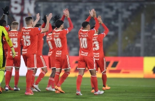 Jogadores colorados comemoram vitória diante do Colo Colo no Beira-Rio. Foto: Ricardo Duarte/SC Internacional 