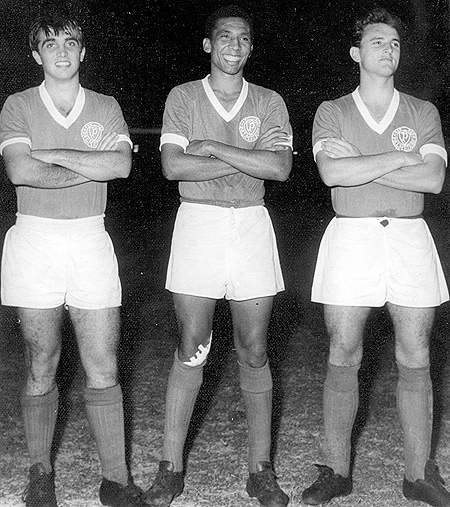 Écio Pasca, Minuca e Santo, em 1964, nos juvenis do Palmeiras.