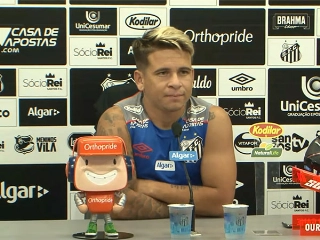 Atacante santista está de contrato renovado até 2023. Foto: Santos TV/Reprodução