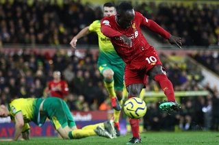 Mané fez o gol do Liverpool contra o Norwich City. Foto: Reprodução/Twitter LFC