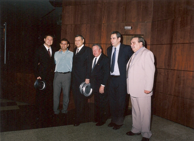 Fábio Lucas Neves, Oscar Roberto Godoi, Milton Neves, jornalista, Edu Zebini e Paulo Morsa
