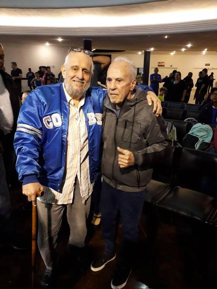 Silvio Lancellotti e Eder Jofre em fevereiro de 2019. Foto: arquivo pessoal de Silvio Lancelotti