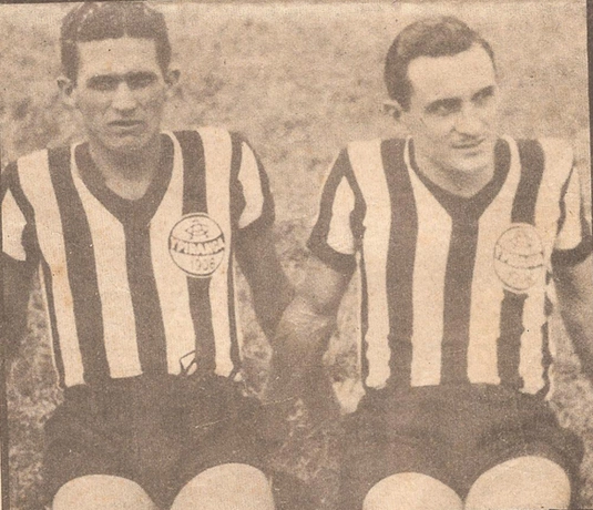 Uma ala direita que fez muito sucesso: Peixe e Aldo. Foto do jornal 