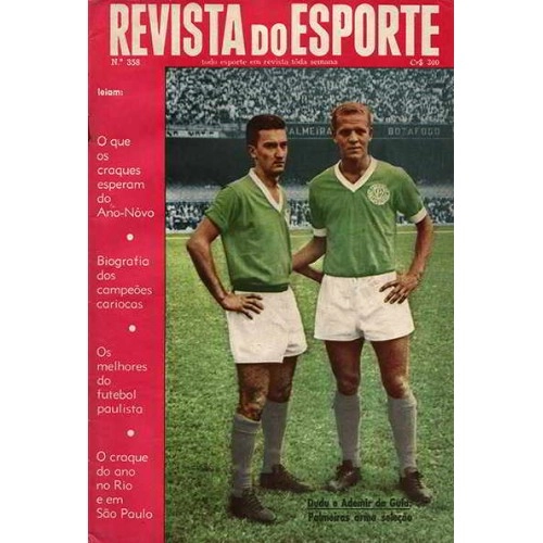 Dudu e Ademir da Guia na capa da Revista do Esporte, 358