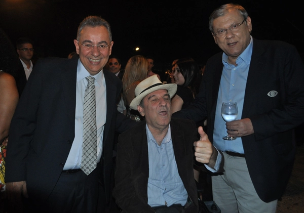 Flávio Prado, Osmar Santos e Milton Neves no Troféu Ford Aceesp na noite de 6 de dezembro de 2013, no Esporte Clube Sírio, em São Paulo. Foto: Marcos Júnior/Portal TT