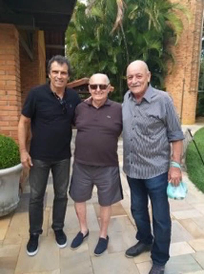 Milton Cruz, Rubens Minelli e Carbone em junho de 2019