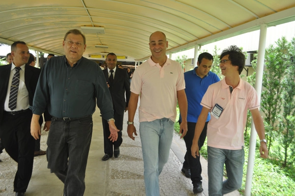 Milton, Marcos e Ronilson Andrade (da Rafarillo), a caminho do Pavilhão de Exposições do Anhembi, em 17 de janeiro de 2012