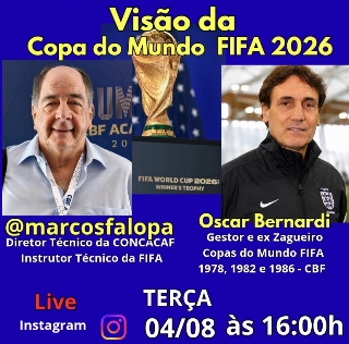Oscar Bernardi na live de Marcos Falopa para avaliar a Copa do Mundo de 2026